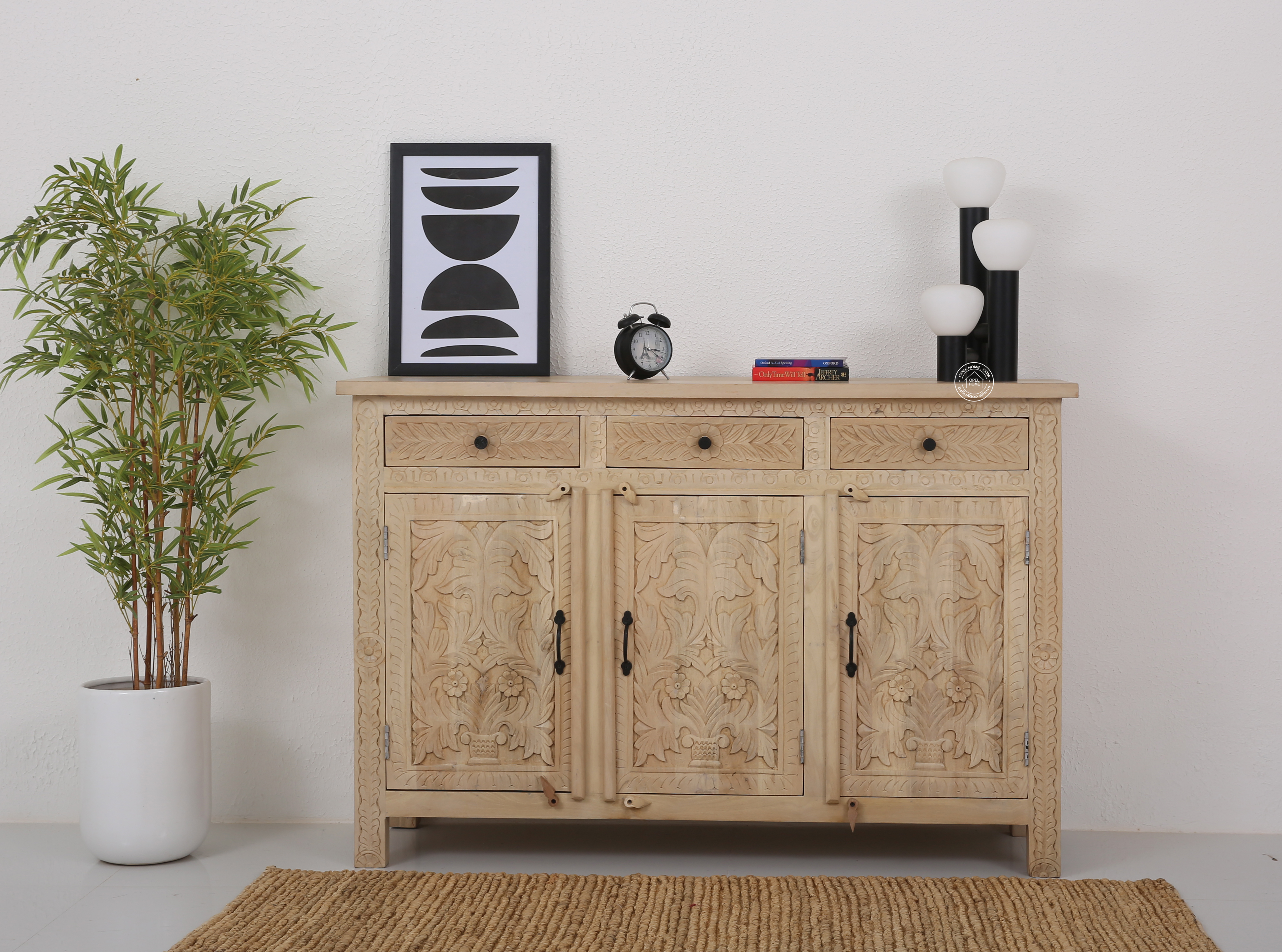 Sparta wooden 3 door 3 drawer Sideboard (Tc finish)