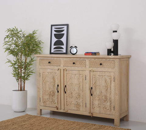 Sparta wooden 3 door 3 drawer Sideboard (Tc finish)