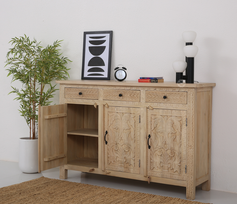 Sparta wooden 3 door 3 drawer Sideboard (Tc finish)