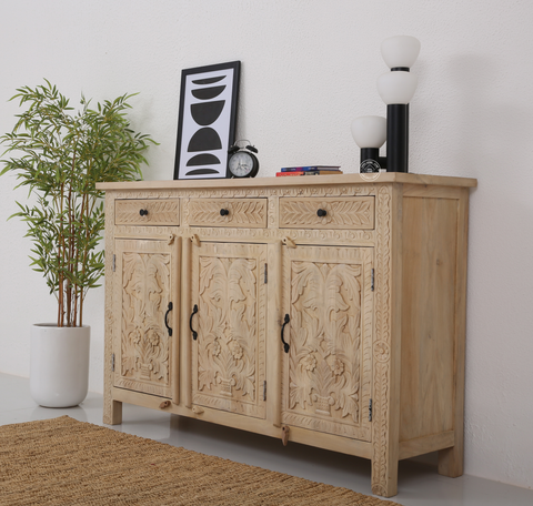 Sparta wooden 3 door 3 drawer Sideboard (Tc finish)