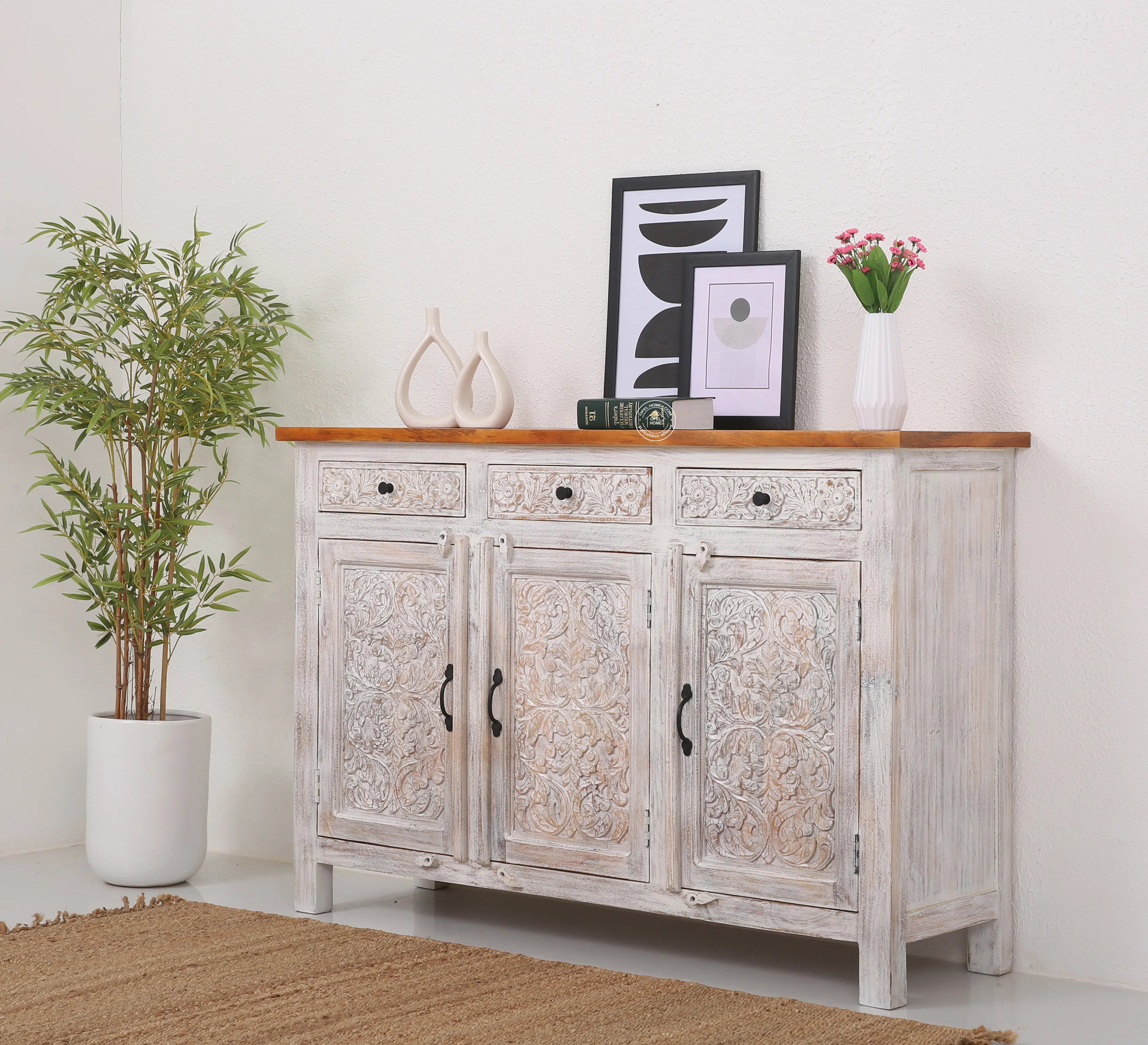 Iris wooden 3 door 3 Drawers Sideboard (Multiple Colors Options).