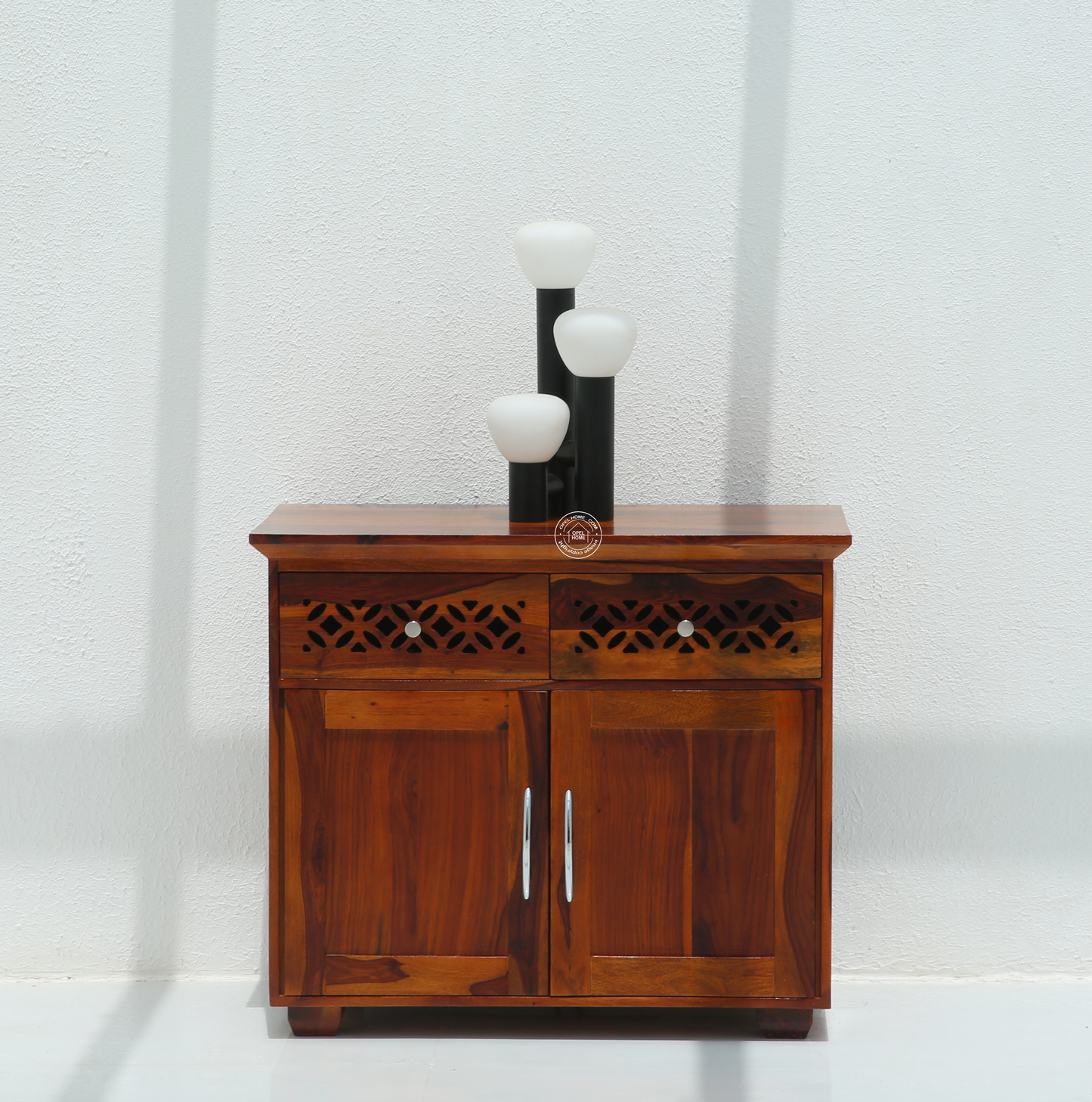 French Wooden Sideboard – 2 Doors 2 Drawers Solid Rosewood Honey Finish Cabinet | Opelhome UAE