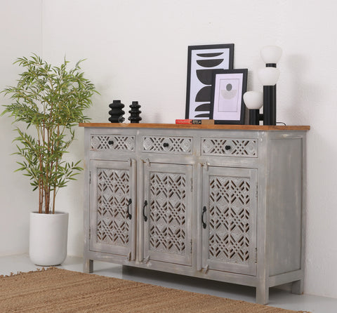 Delia wooden 3 door 3 drawer Sideboard (Multiple Colors Options)