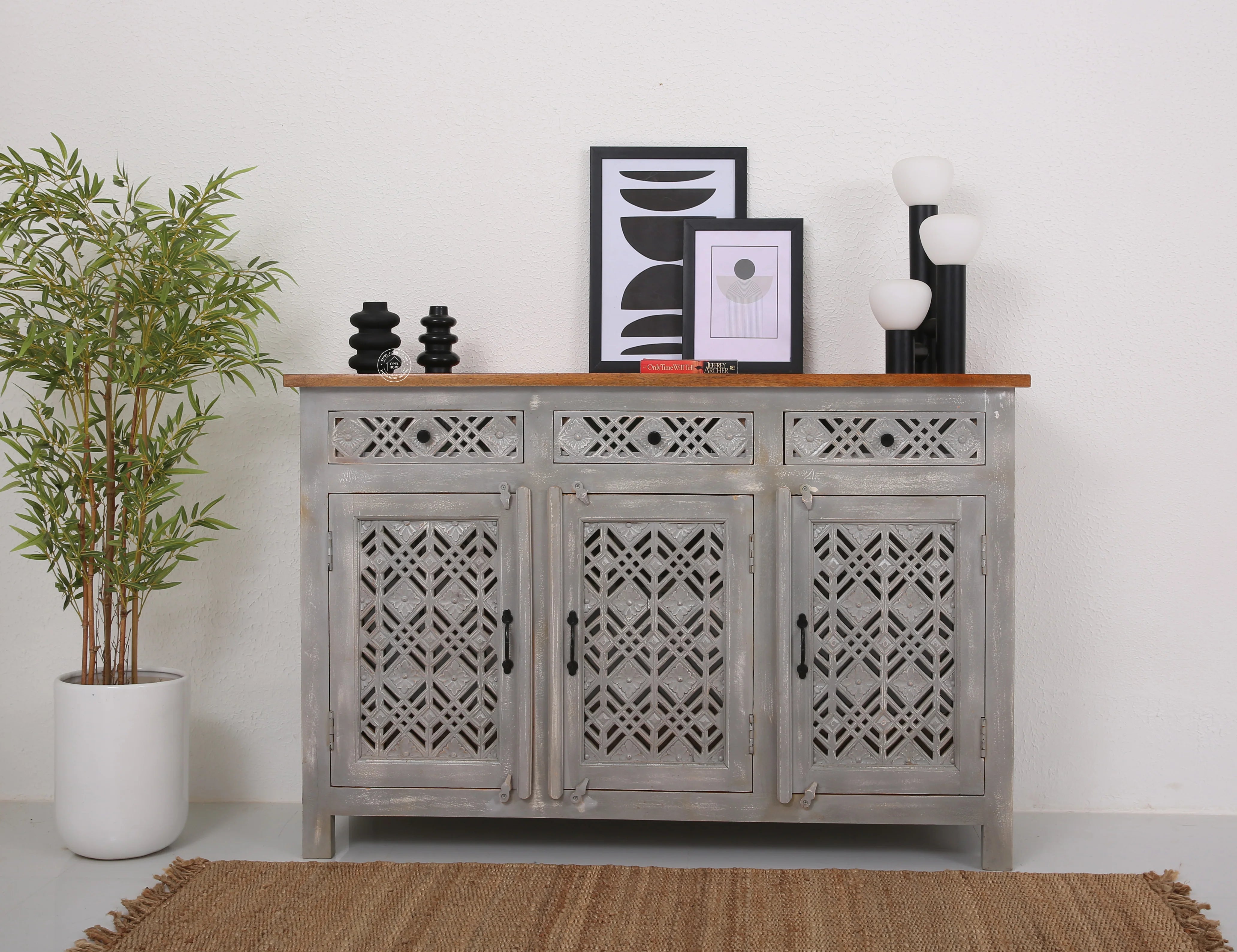 Delia wooden 3 door 3 drawer Sideboard (Multiple Colors Options)