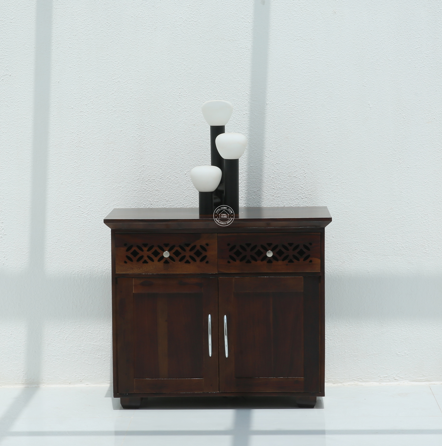 French Wooden Sideboard – 2 Doors 2 Drawers Solid Rosewood Walnut Finish Cabinet | Opelhome UAE