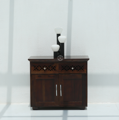 French Wooden Sideboard – 2 Doors 2 Drawers Solid Rosewood Walnut Finish Cabinet | Opelhome UAE
