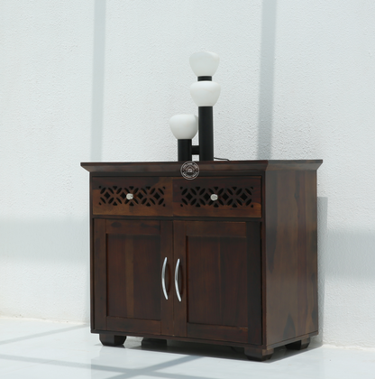 French Wooden Sideboard – 2 Doors 2 Drawers Solid Rosewood Walnut Finish Cabinet | Opelhome UAE