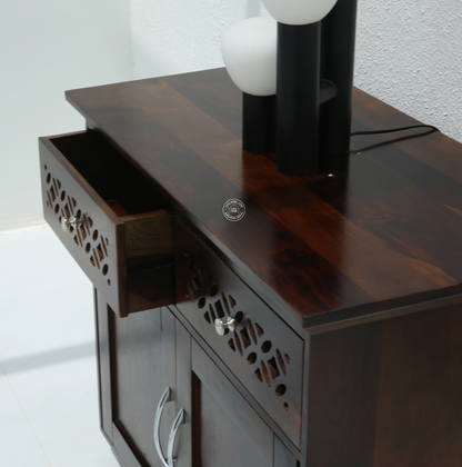 French Wooden Sideboard – 2 Doors 2 Drawers Solid Rosewood Walnut Finish Cabinet | Opelhome UAE