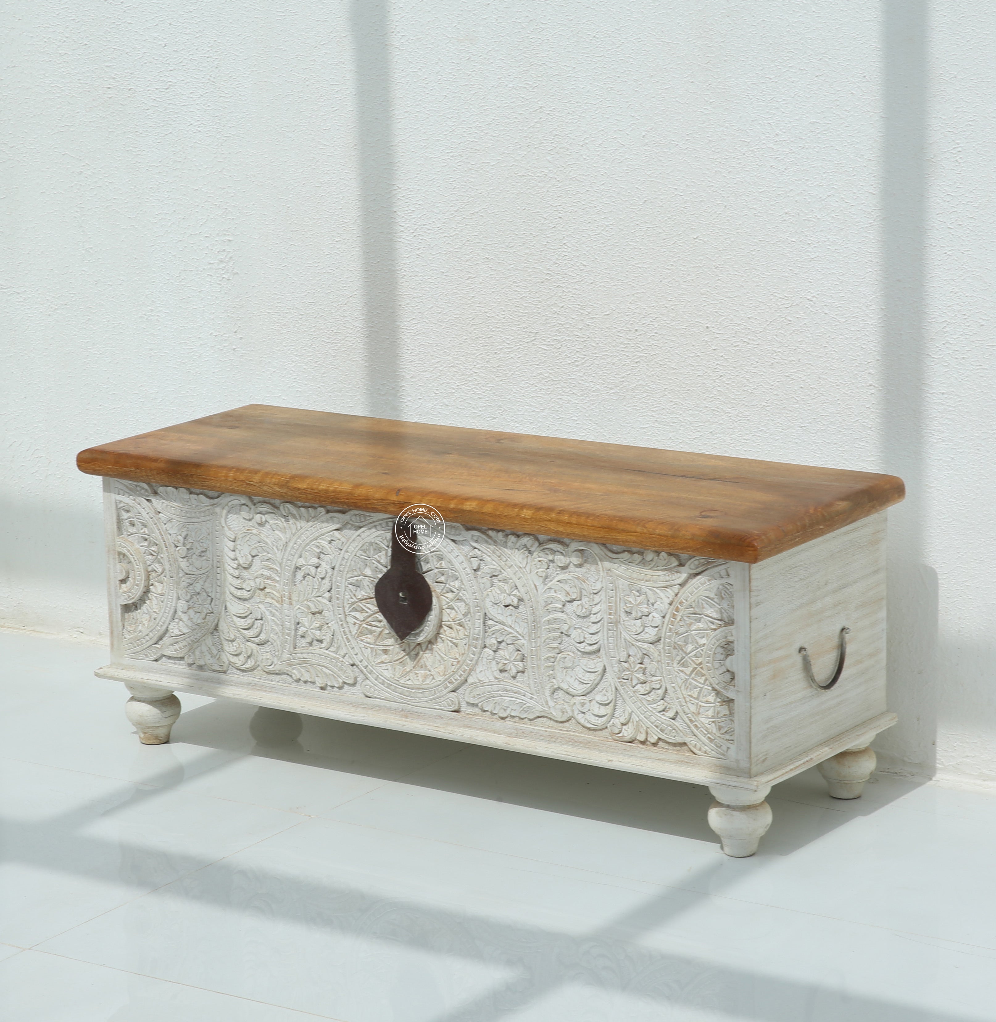 Zaya wooden Carved Trunk Box