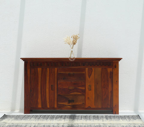Maxxen wooden 2 door 4 drawer Sideboard (Honey finish)