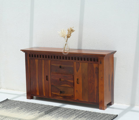 Maxxen wooden 2 door 4 drawer Sideboard (Honey finish)