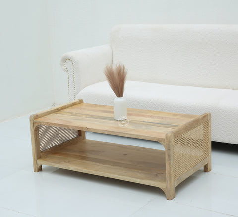 Swenson Rattan Wood Coffee Table
