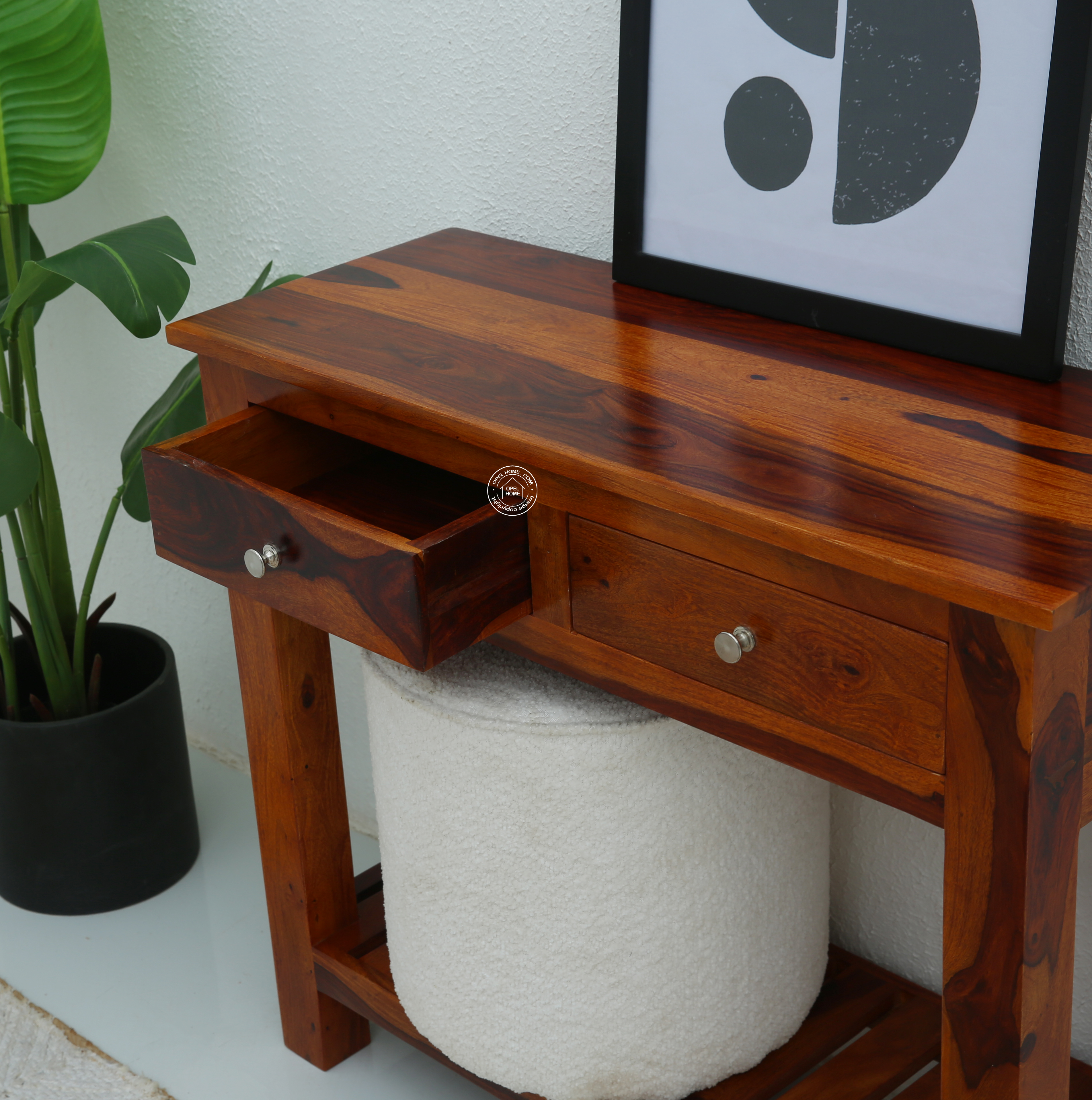 Clifton Wooden Console with Two Drawers (Honey finish)