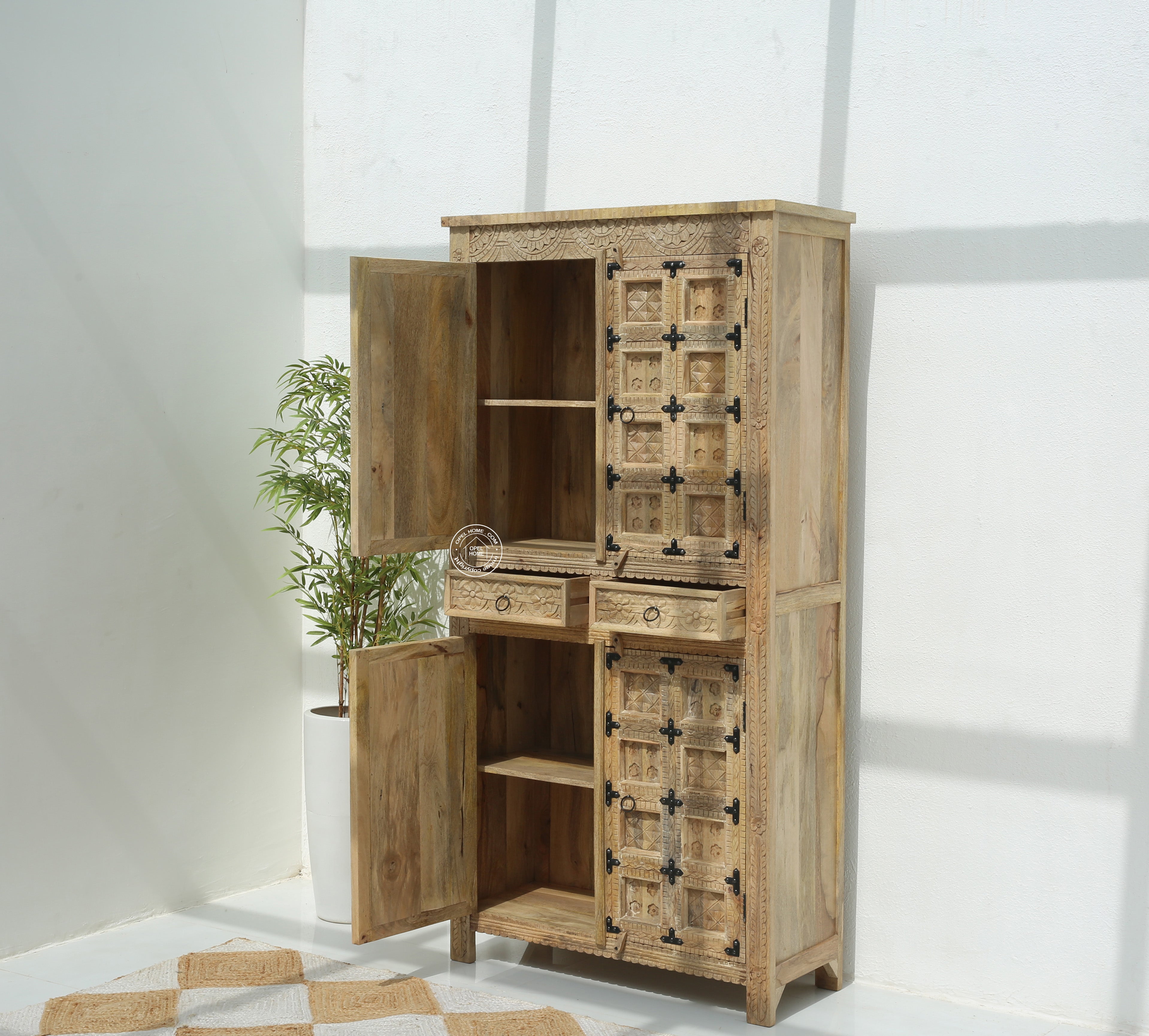 Berry Wooden 4 door 2 drawer  Closet (Multiple Colors Options)