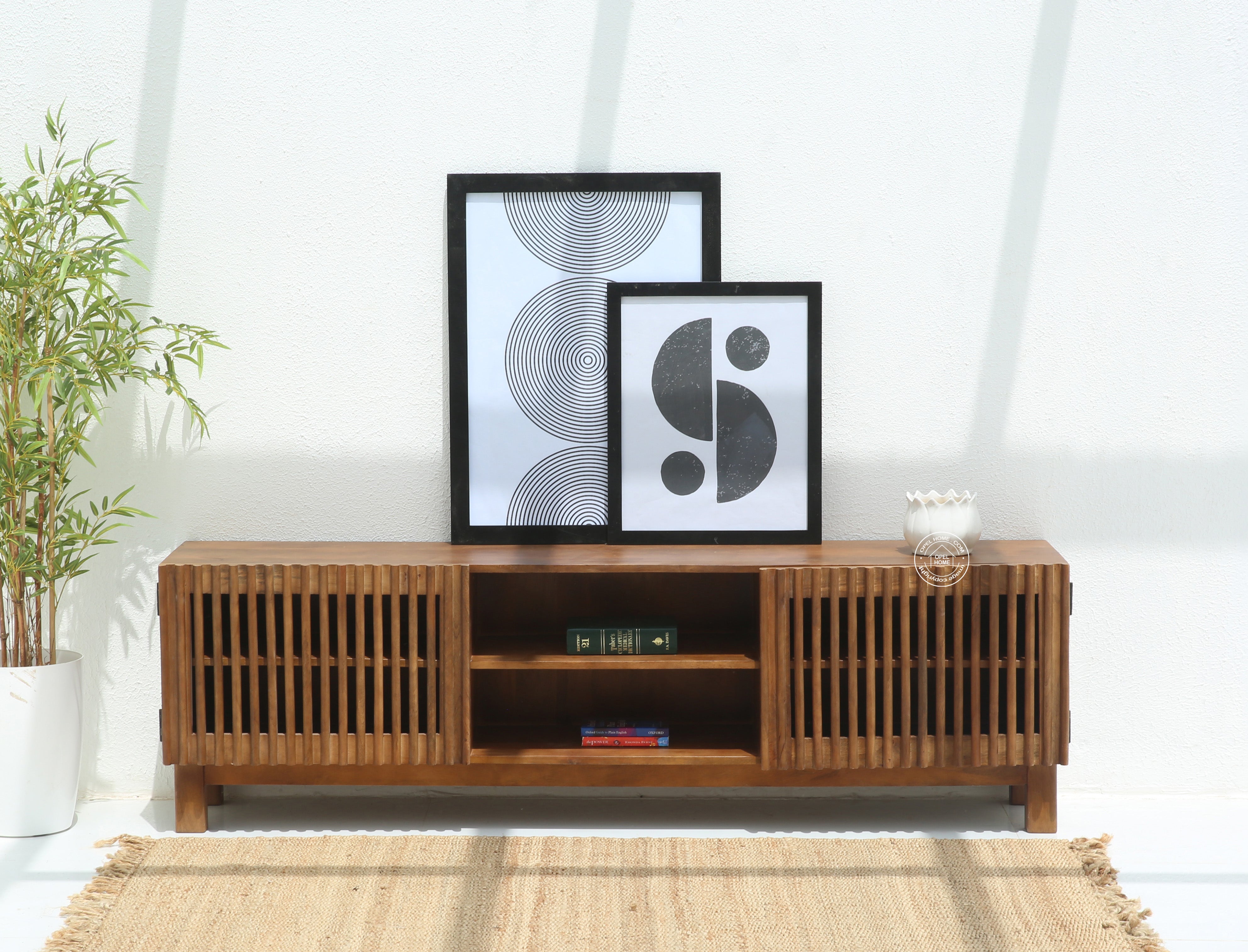 Duddy  Wooden TV Unit (Honey finish)