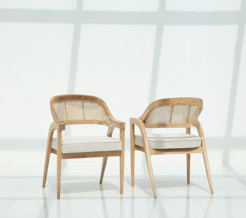 Zeno Acacia Wood Dining Chair – (Only one pcs) | Opelhome UAE