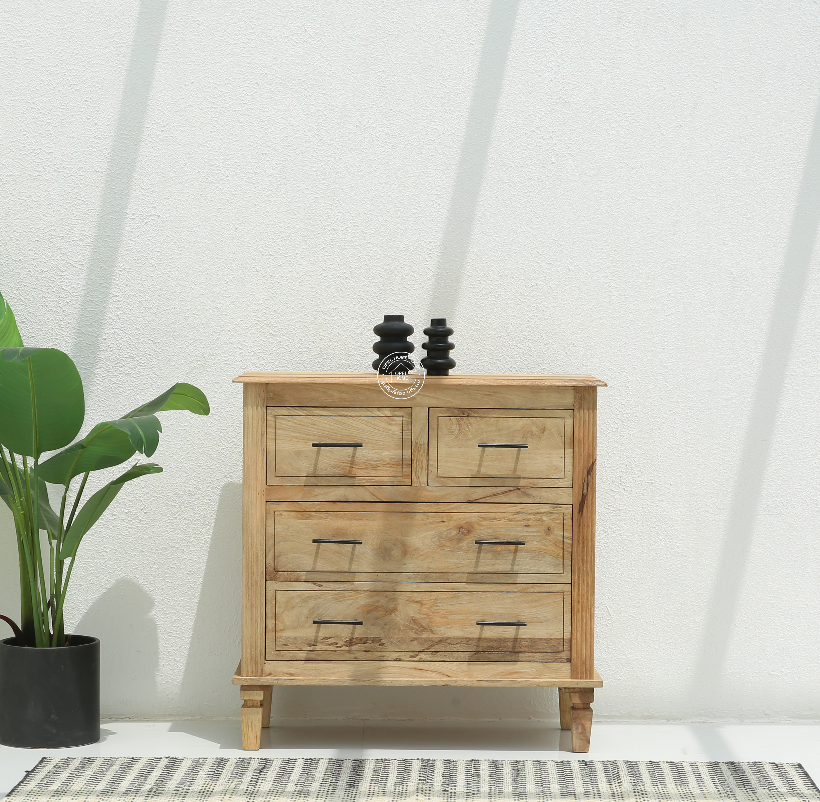 Miller 4-Drawer Wooden Chest Of Drawers (Sand Blasting)