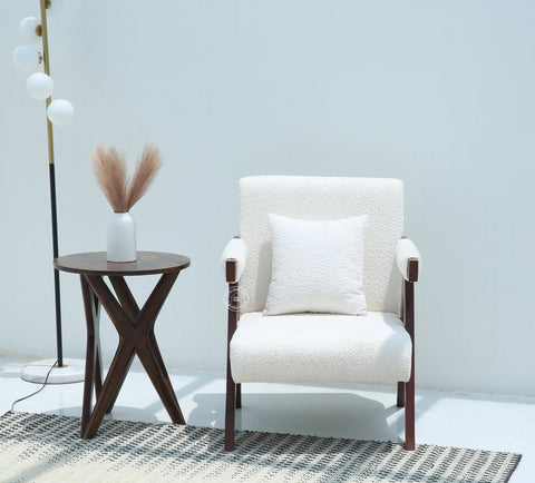 Antony Arm Chair Without Pillow (Cotton, white boucle)