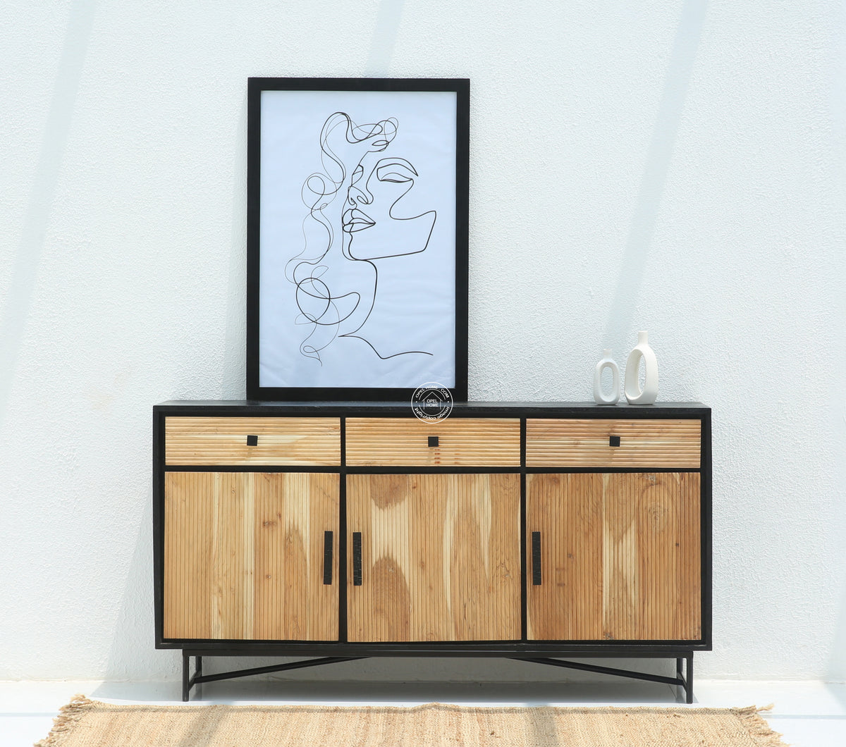 Milen Classic 3 Door Wooden Sideboard & Buffet