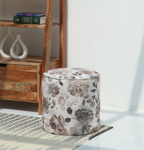 Orin Round Pouf with Printed Fabric – 40 cm | Opelhome UAE