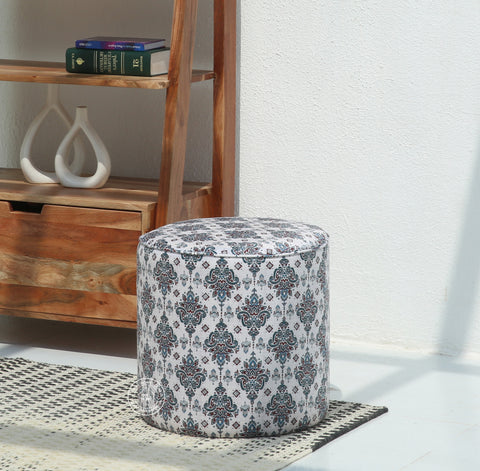 Orin Round Pouf with Printed Fabric – 40 cm | Opelhome UAE