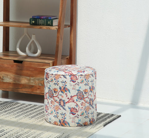 Orin Round Pouf with Printed Fabric – 40 cm | Opelhome UAE