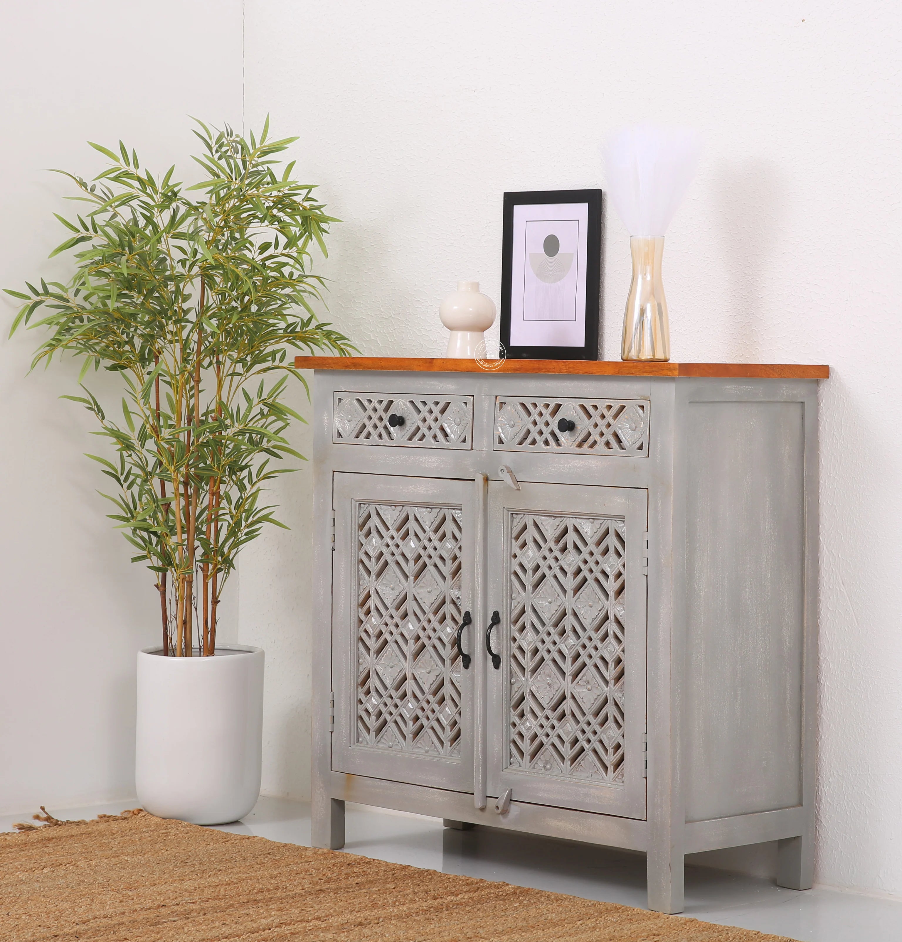 Delia wooden 2 door 2 drawer Sideboard (Multiple Colors Options)