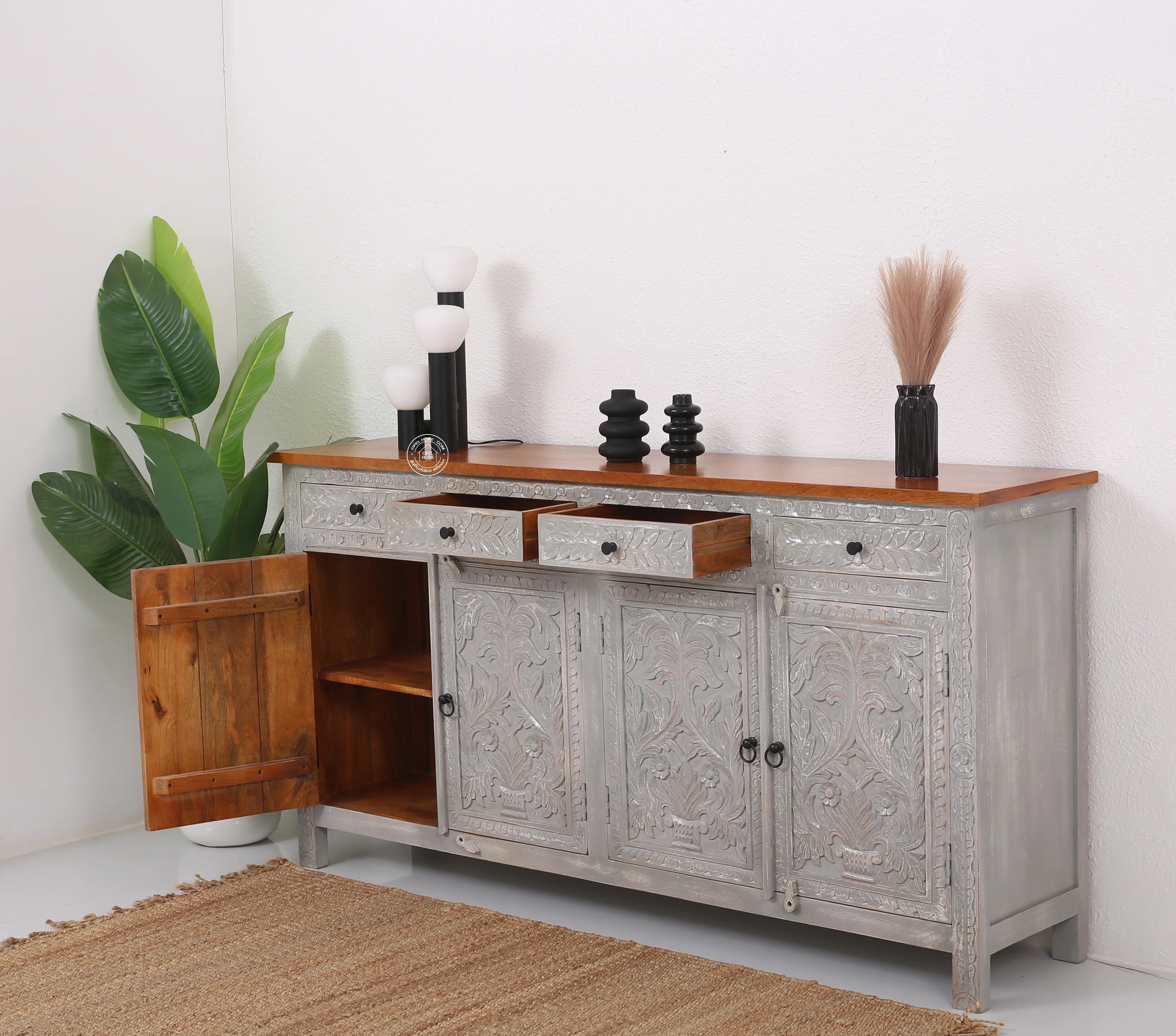 Sparta wooden 4 door 4 drawer Sideboard (Multiple Colors Options)
