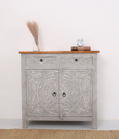 Bunny wooden 2 door 2 drawer  carved Sideboard (Multiple Colors Options)