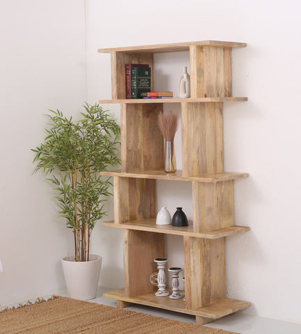 Holz Wood Bookcase/Shelves – Solid Mango Wood, 180 cm | Opelhome UAE