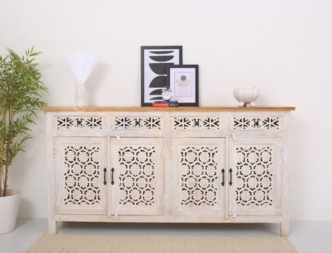 Ashara wooden 4 door 4 drawer Sideboard (Multiple Colors Options).