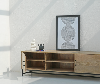 Congo Wooden 2 Doors Media Unit – Solid Mango Wood TV Unit – Opel Home UAE