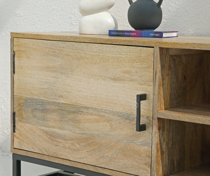 Congo Wooden 2 Doors Media Unit – Solid Mango Wood TV Unit – Opel Home UAE