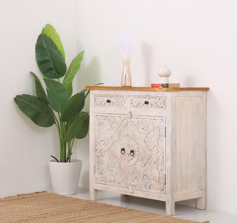 Pisty wooden 2 door 2 drawer cabinet (Multiple Colors Options)