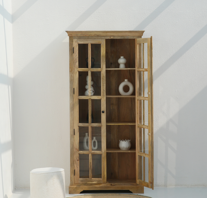 Logan Wooden Display Shelf – Solid Mango Wood, Natural Finish