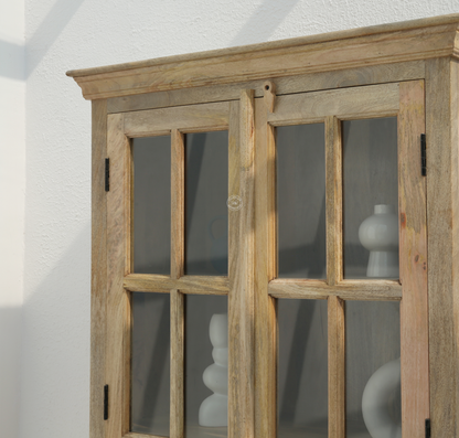 Logan Wooden Display Shelf – Solid Mango Wood, Natural Finish