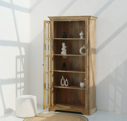 Logan Wooden Display Shelf – Solid Mango Wood, Natural Finish