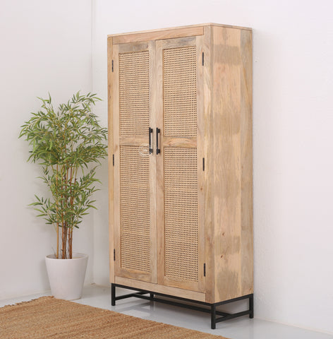 Wine 2 Door  Rattan Closet