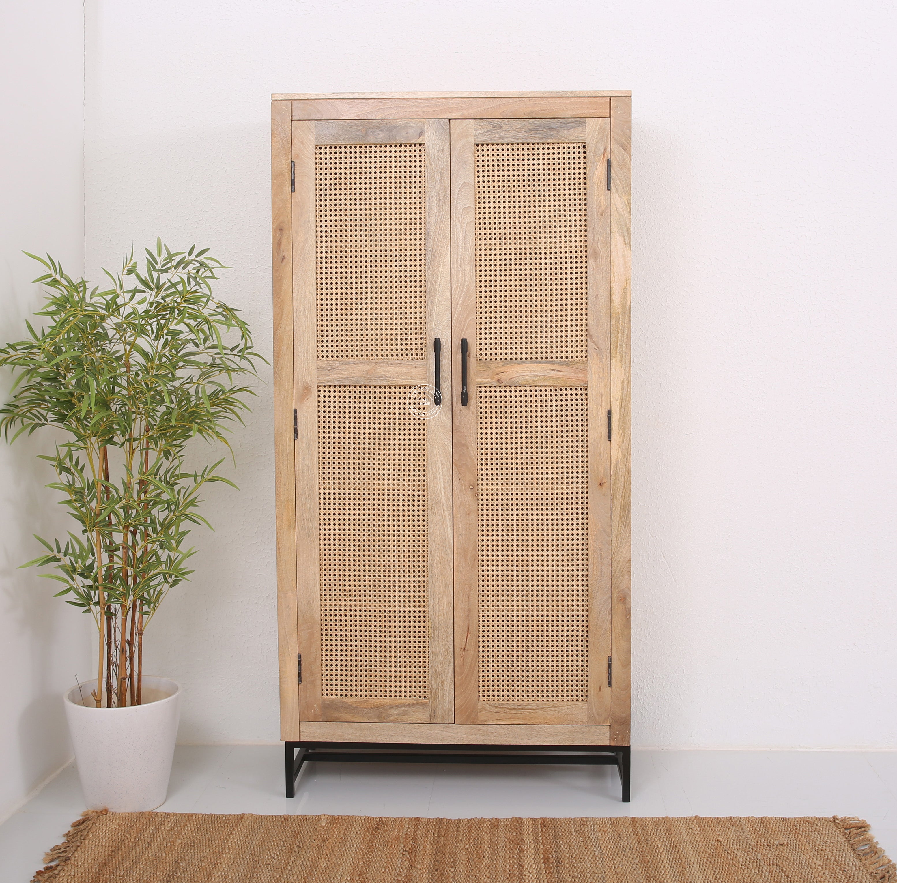Wine 2 Door  Rattan Closet
