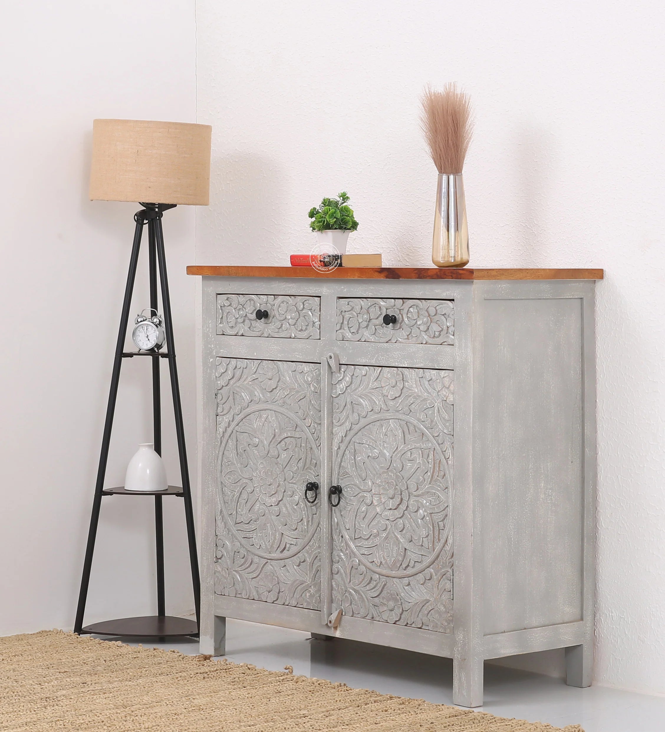 Oslo wooden 2 door 2 Drawers cabinet (Multiple Colors Options)