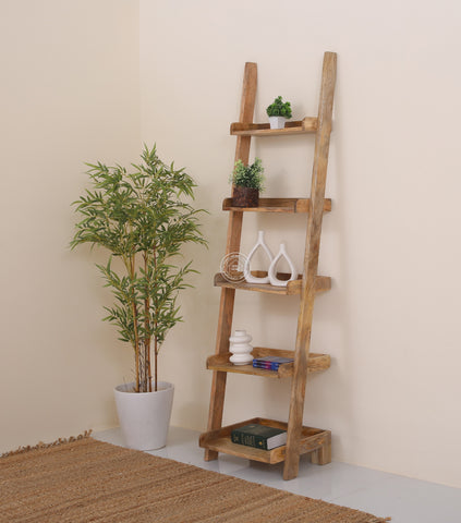 Alvine Wood Ladder Shelves – Solid Wood, 180 cm | Opelhome UAE