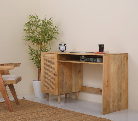 Grayton Rattan Door Wooden Desk