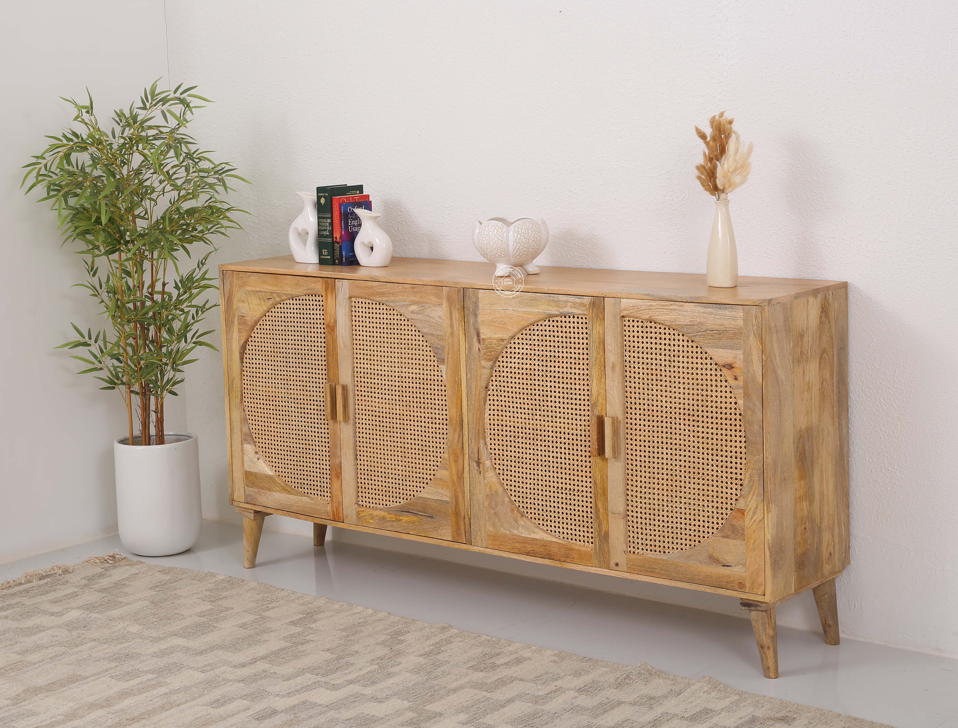 Cloud Four Doors Rattan Sideboard