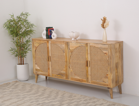 Cloud Four Doors Rattan Sideboard