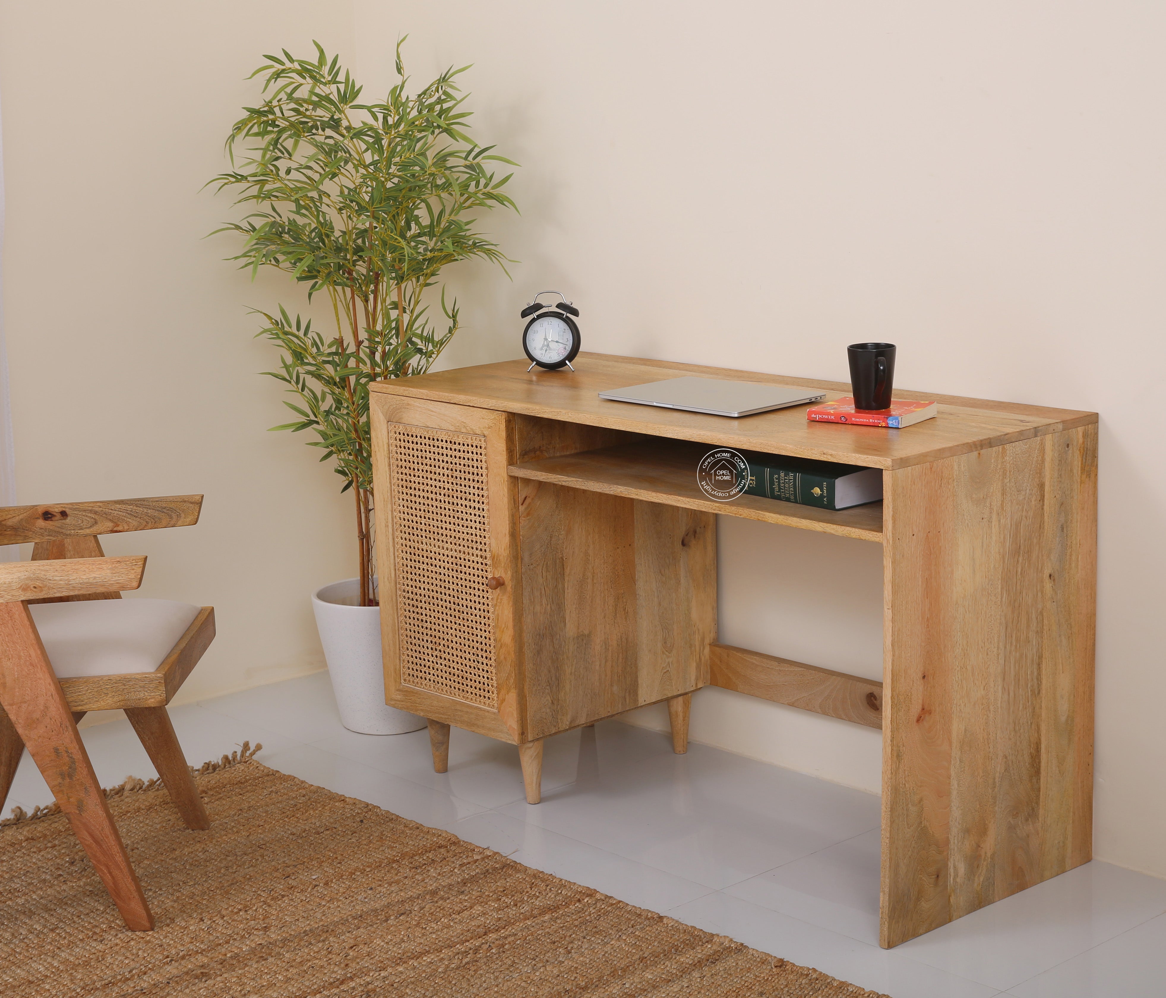 Grayton Rattan Door Wooden Desk