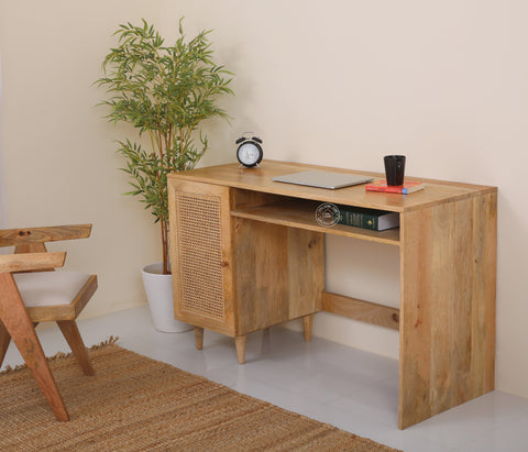 Grayton Rattan Door Wooden Desk