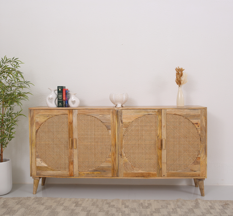Cloud Four Doors Rattan Sideboard