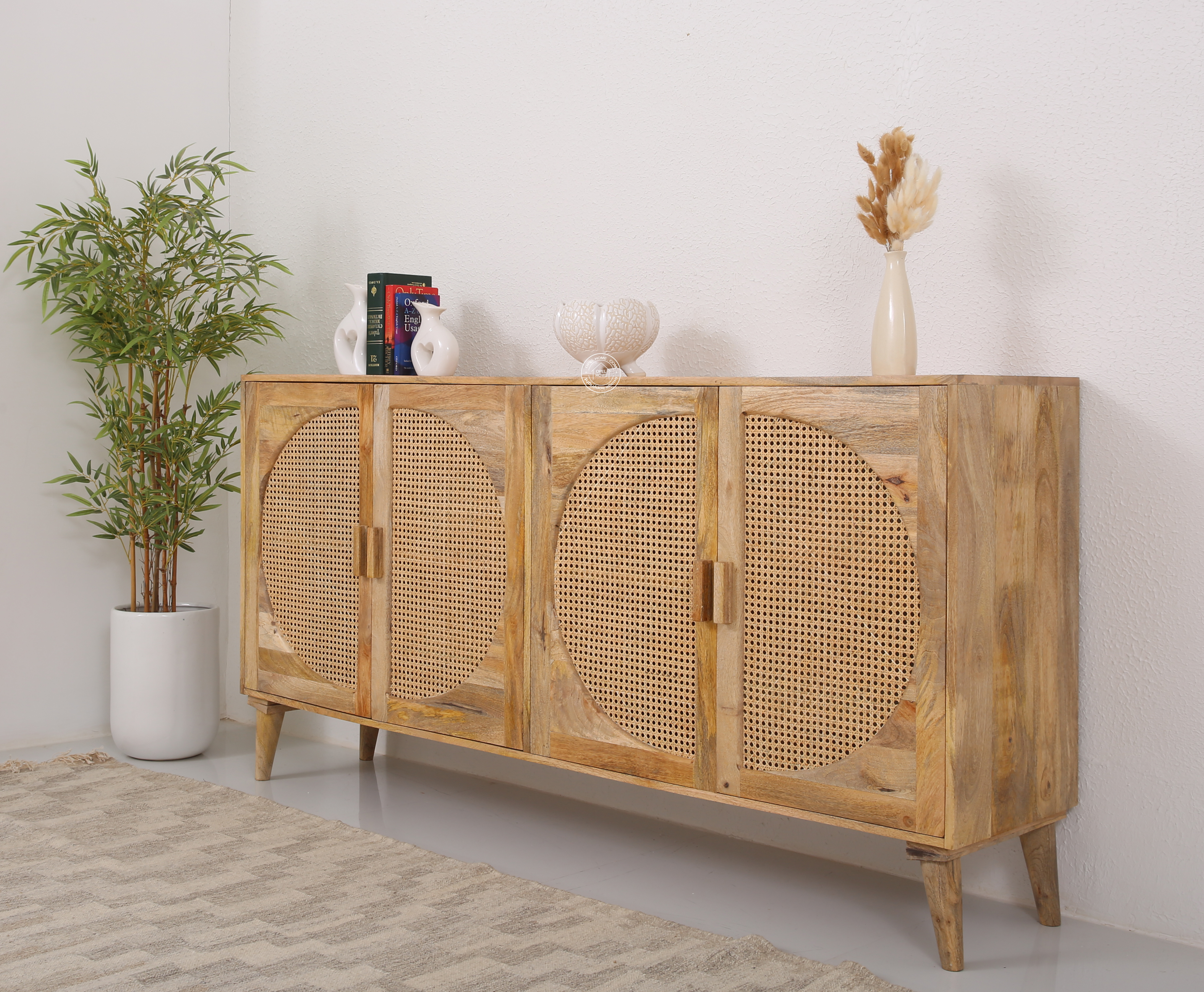 Cloud Four Doors Rattan Sideboard
