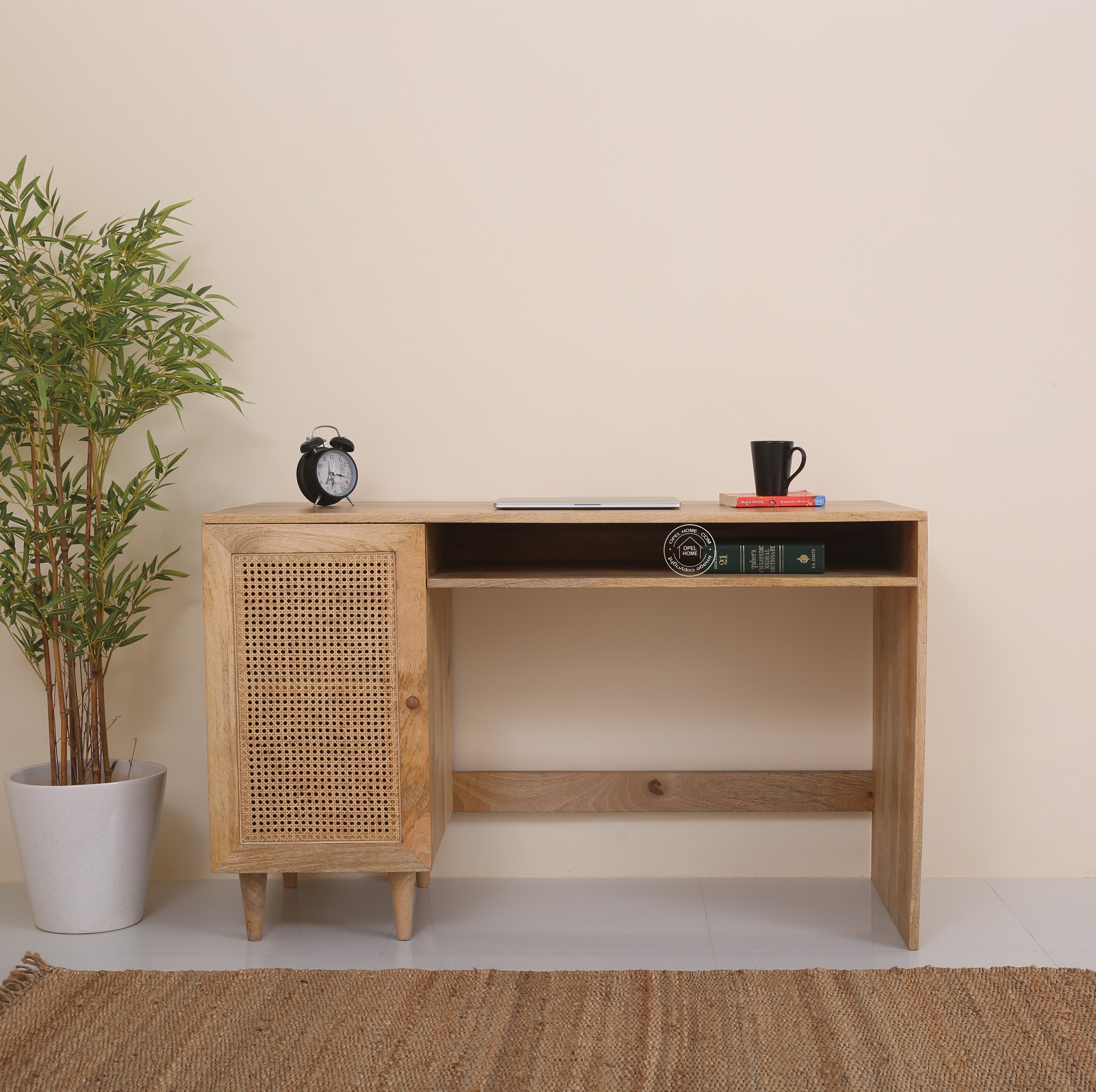 Grayton Rattan Door Wooden Desk