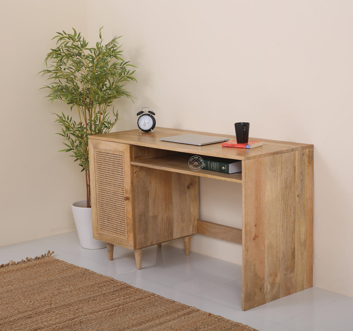 Grayton Rattan Door Wooden Desk